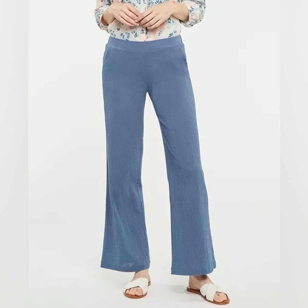 Nydj 100% Cotton Pull On Straight Leg Pants Size Xl